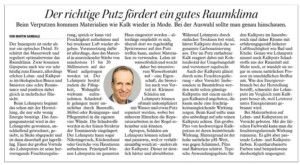 Der richtige Putz fördert das Raumklima